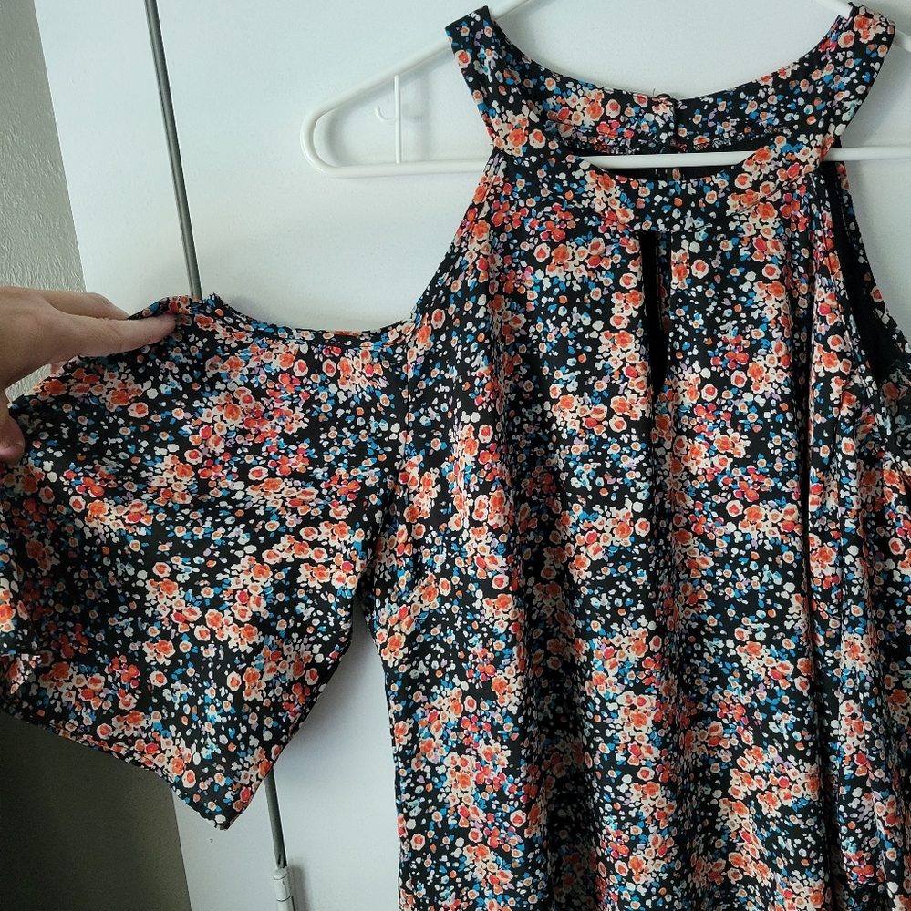 Emma & Michele floral cold shoulder dress